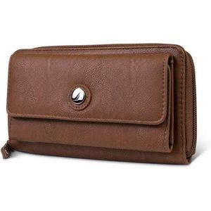 Nautica Bulk Cargo Womens RFID Wallet Clutch Zip Around Organizer (Earth)